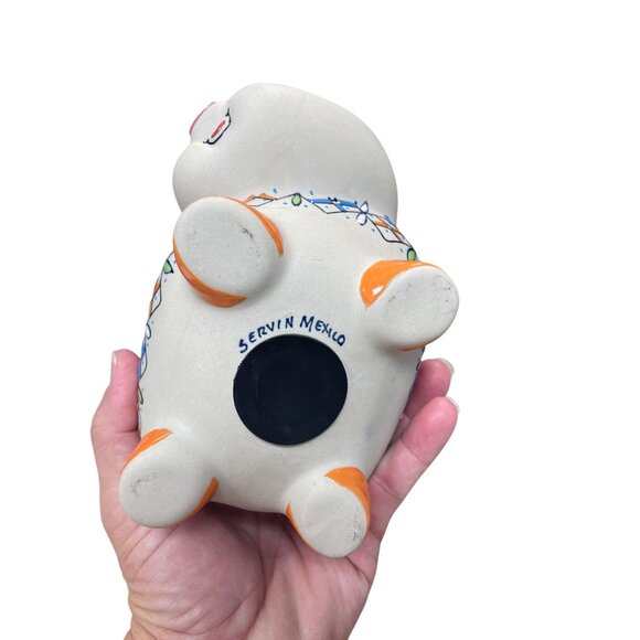 Servin Mexico Talavera Piggy Bank Hand Painted Ceramic Folk Art Pottery - Picture 6 of 16